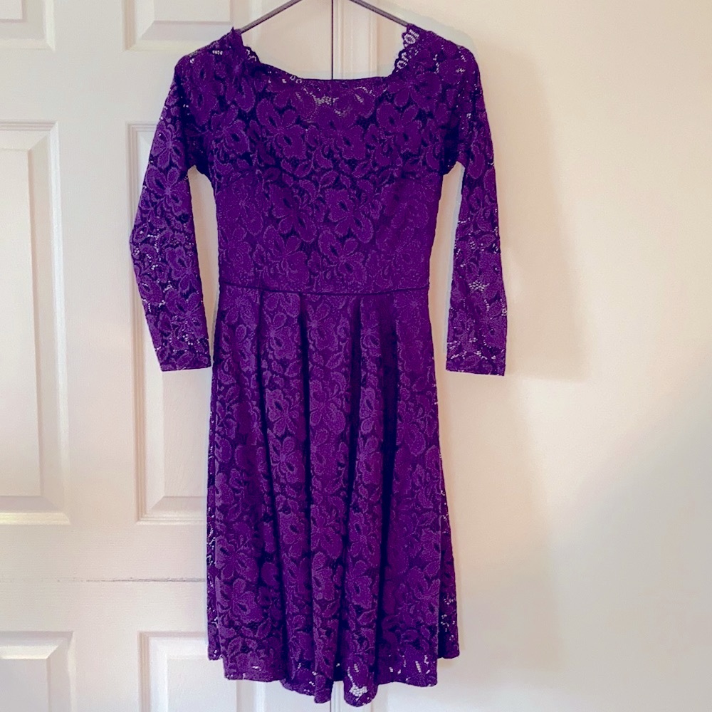 💜Vintage Style A-Line Lace Dress